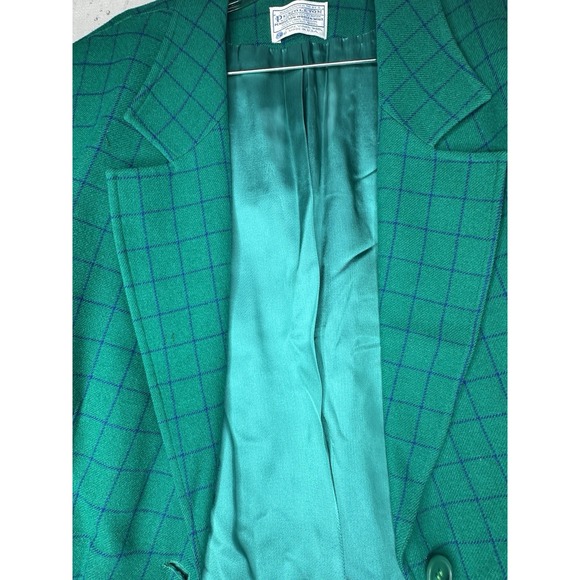 Vintage Pendleton Green Wool Blazer Jacket w/ Matching Skirt | Tagged Size: 22W - Picture 8 of 16